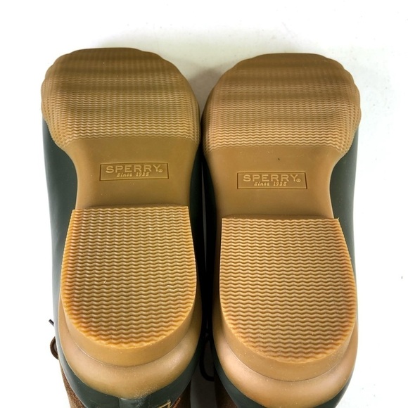 SPERRY Saltwater Wool Brown Olive Duck Boots - Picture 2 of 12